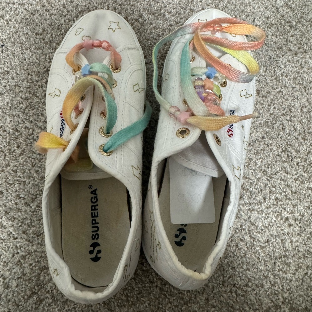 Superga Women's 2790-Embroidery Laced Beaded Rainbow Sneaker - Picture 5 of 11
